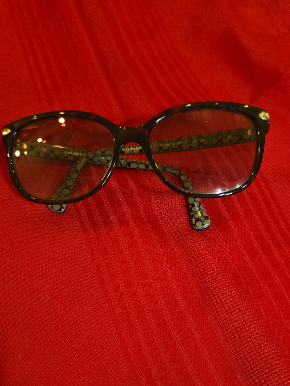 Coach Brown Logo-Pattern Women's Sunglasses with Tortoiseshell Frame